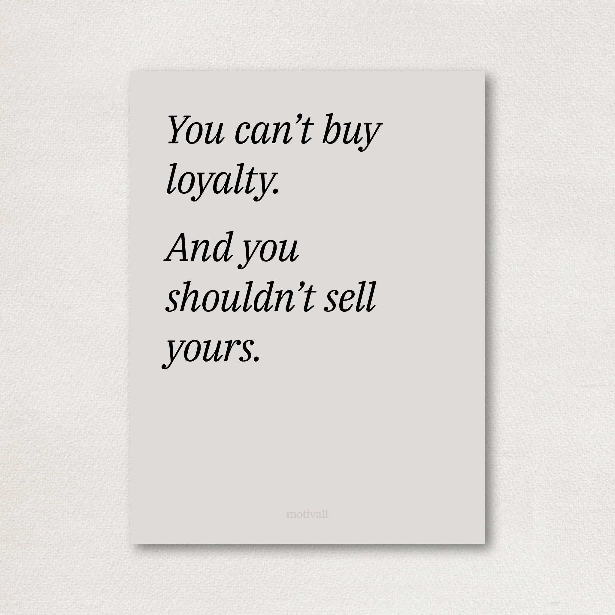 Loyalty is priceless - minimalistic