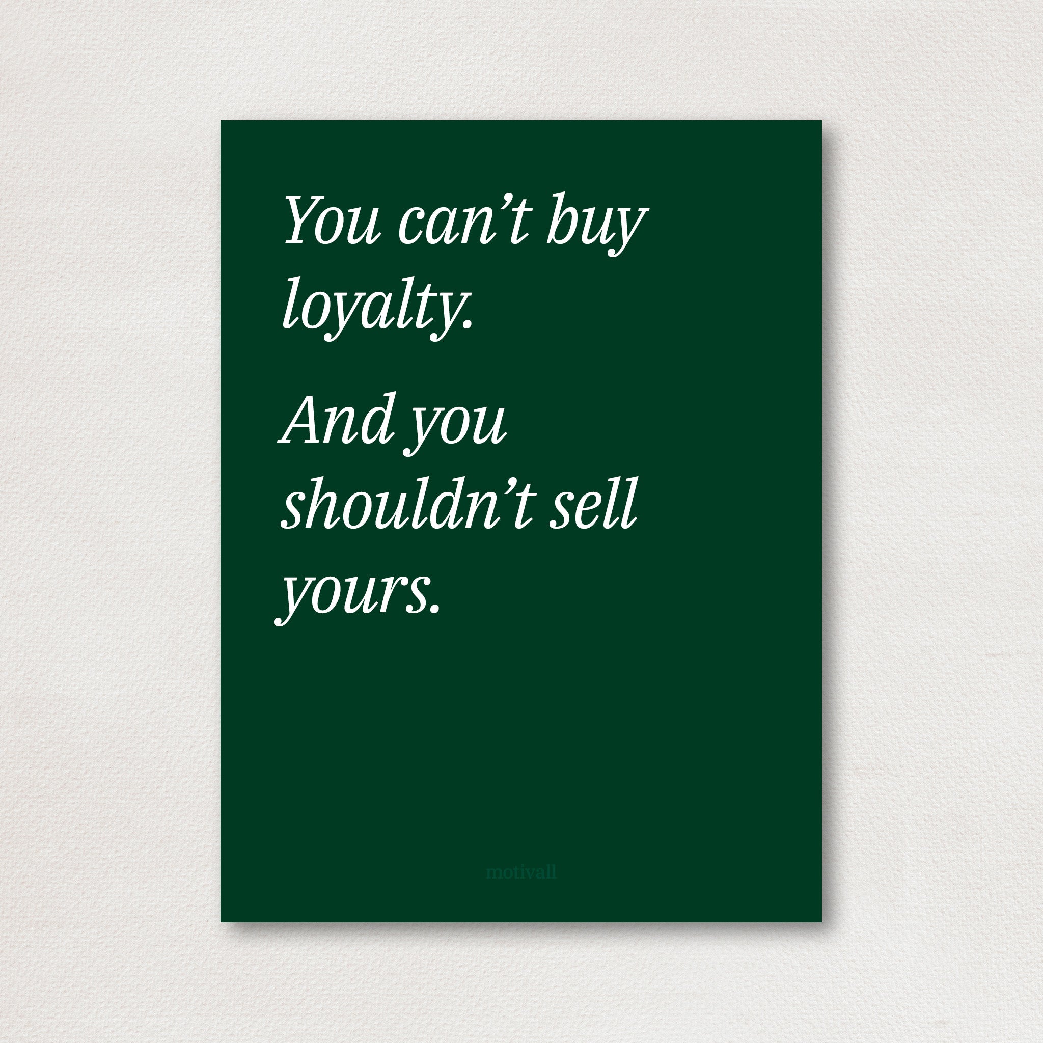 Loyalty is priceless - minimalistic