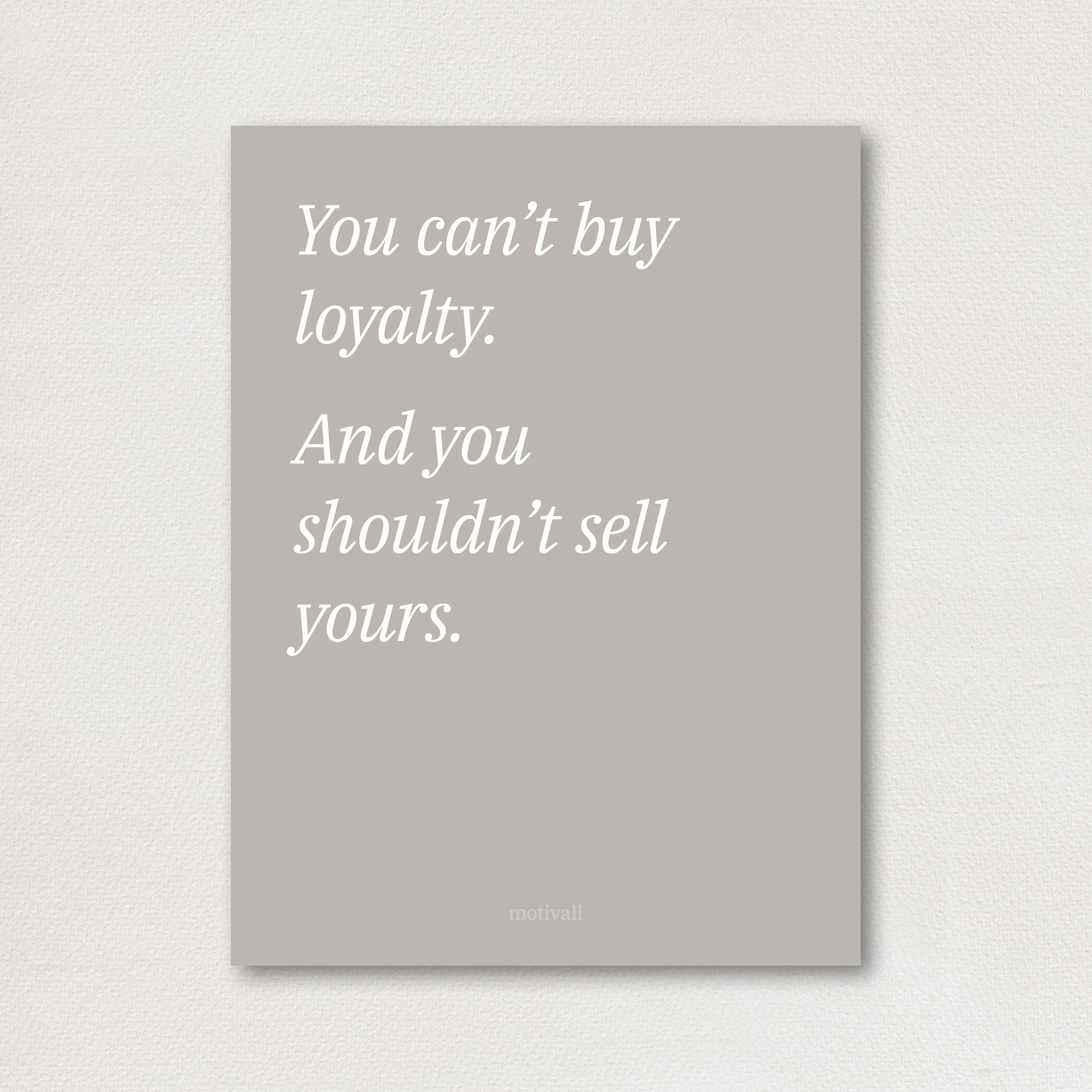 Loyalty is priceless - minimalistic