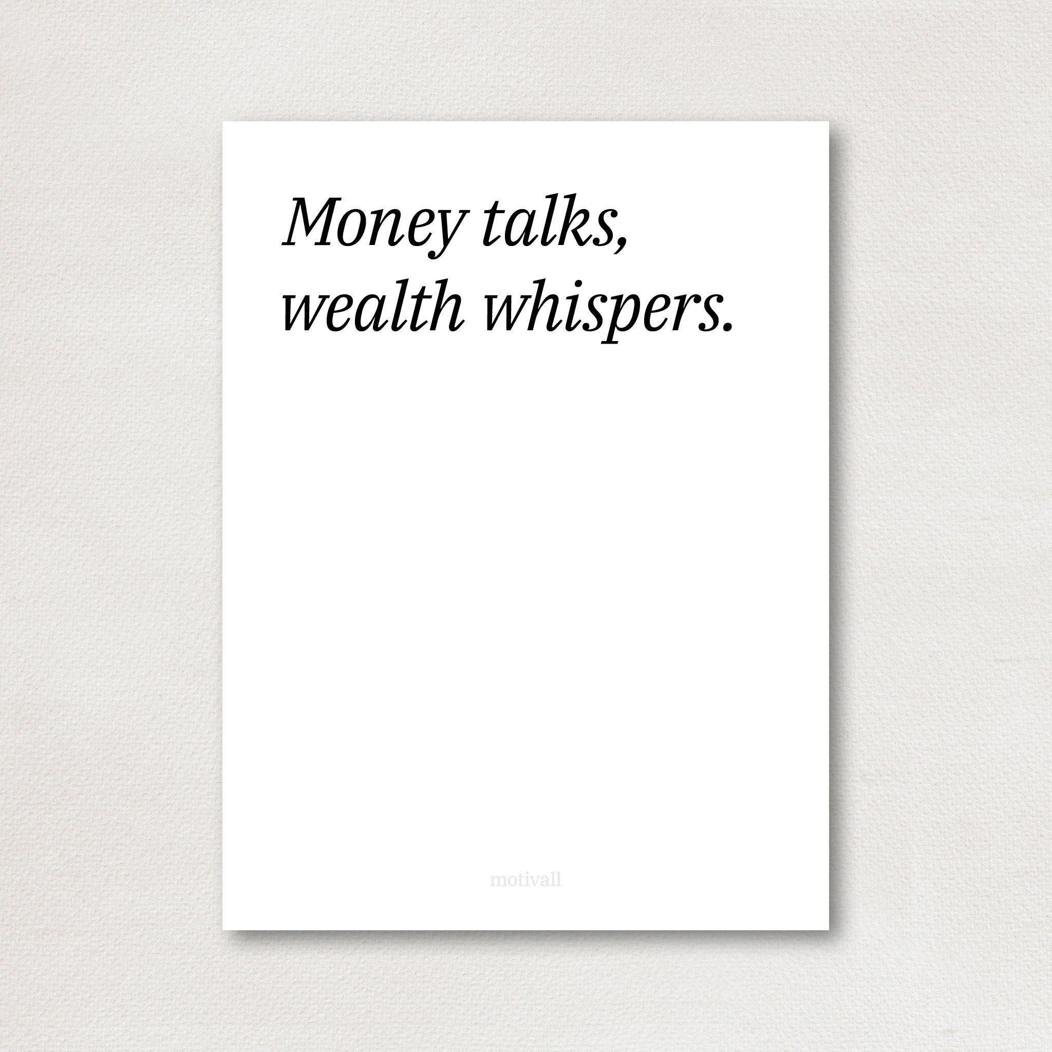 Money talks - minimalistic